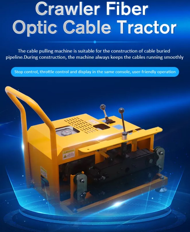Fiber Optic Cable Pulling Machine , 300KG Crawler Type Cable Tractors