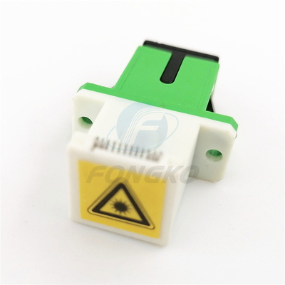 SX White Auto Shutter Green Shell metal shrapnel Adapters with Flange SC/APC Fiber Optic Adapter