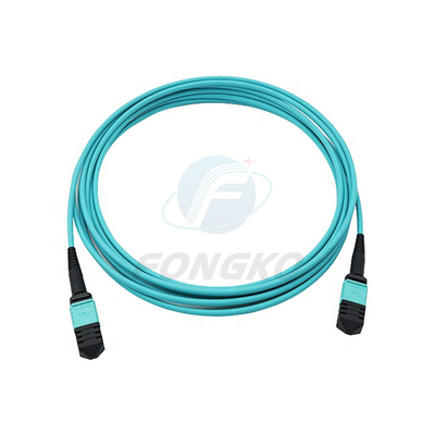 Professional Manufacturer 1 meter 12 cores  Fiber Optic Patchcord OM3-300 female MPO fiber optic patchcord