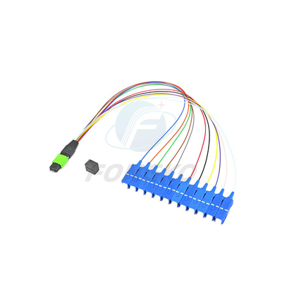MTP MPO To SC UPC Fiber Optic Fanout Pigtail Patch Cord Single Mode 0.9mm