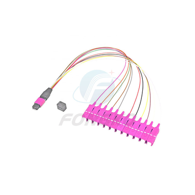 Multimode OM4 MPO To SC Fan Out Fiber Optic Cable 0.9mm mtp fanout
