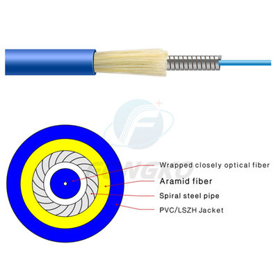 quality  Single Mode Simplex Armored Optical Fiber Cable GJSFJV With PVC Jacket factory