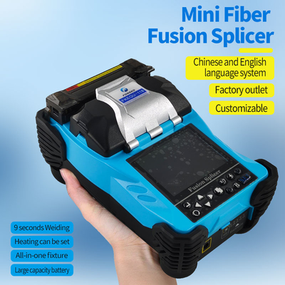 Blue Fiber Optic Fusion Splicer 4800mAh Battery Chinese/English 2 Languages Welding Splicing Machine