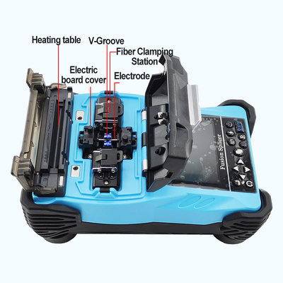 Blue Fiber Optic Fusion Splicer 4800mAh Battery Chinese/English 2 Languages Welding Splicing Machine