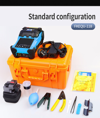 Blue Fiber Optic Fusion Splicer 4800mAh Battery Chinese/English 2 Languages Welding Splicing Machine