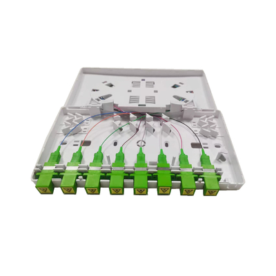 8 Ports SC Shutter Adapter Faceplate , SC/APC FTTH Fiber Optic Termination Box