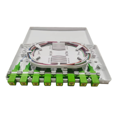 8 Ports SC Shutter Adapter Faceplate , SC/APC FTTH Fiber Optic Termination Box