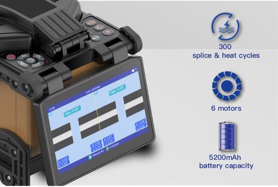 Fiber Optic Fusion Splicing Machine 6 Motors Core Alignment Optical Fiber FTTH Splice Machine