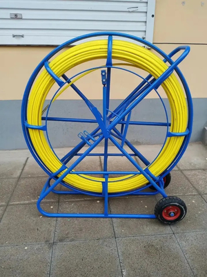 Fiber Optic Duct Rodder 6-16mm Fiberglass Cable Puller Duct Rod with Fibra Optical Cable Pulling Machine