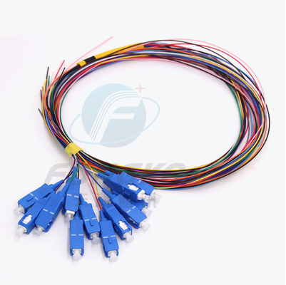 12 Colors G.657A1 Fiber Optic Pigtails SC APC UPC LSZH Jacket FTTH 0.9MM