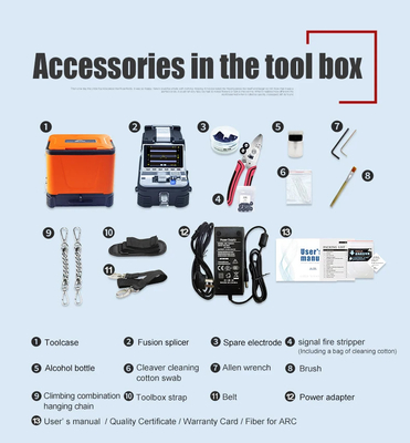 AI-10A Fiber Optic Fusion Splicer 6 Motors FTTH Melting Machine