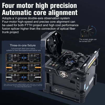6 Motors FKEQU-161 Fiber Optic Fusion Splicer 6S FTTH Splicing Machine for Fast Splicing