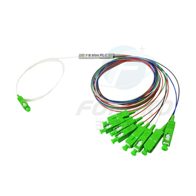 1*8 SC APC Fiber Optic PLC Splitter 1:8 Steel Tube FTTH Mini Optical PLC Splitter