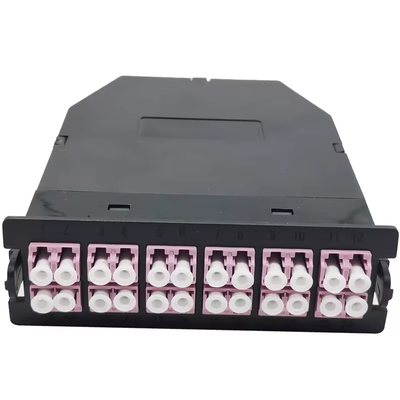 24F Black LC Duplex Multimode MPO MTP Fiber Cassette for 24 Ports OM3 OM4 OS2 Patch Panel