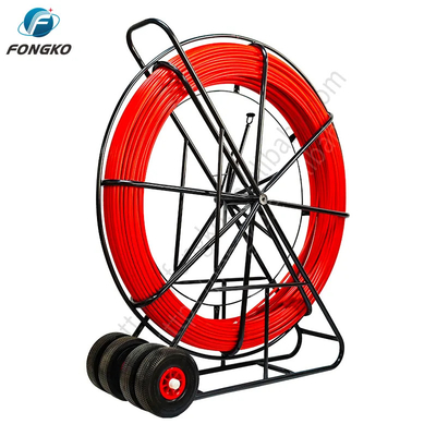 FTTH Fibreglass Duct Rodder 300m Length 4.5-18MM Fiber Optic Cable Pulling Duct Rod