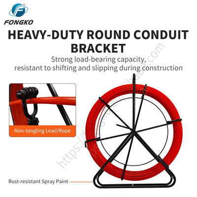 FTTH Fibreglass Duct Rodder 300m Length 4.5-18MM Fiber Optic Cable Pulling Duct Rod