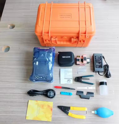 FTTH Welding Splicer Fiber Optic Fusion Splicer Kit With 7s Dark Blue Language 2 Languages Chinese/Endlish