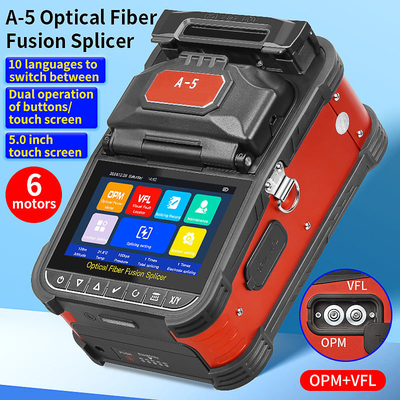 FONGKO A-5 Optical Fiber Fusion Splicer 6 Motor Fiber Core Alignment for Fiber Optic Splicing Machine