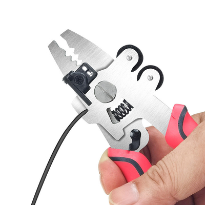 FONGKO 9 in 1 Multifunctional Optical Fiber Stripping Pliers Fiber Optic Cable Stripper