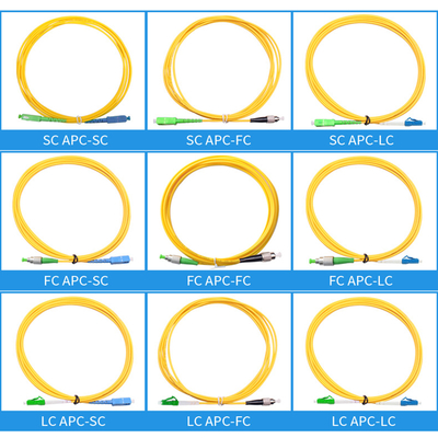 Optical Patch Cord Yellow Pigtail SC/APC G652D Single Mode LSZH 1M Simplex 2.0mm Fiber Optic Patch Cord