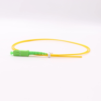 White/Yellow Pigtail SC/APC G652D Single Mode LSZH 1M Simplex 2.0mm Fiber Optic Pigtails