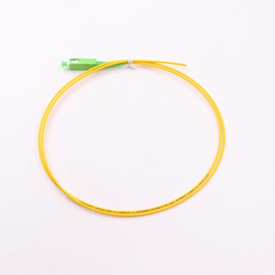White/Yellow Pigtail SC/APC G652D Single Mode LSZH 1M Simplex 2.0mm Fiber Optic Pigtails