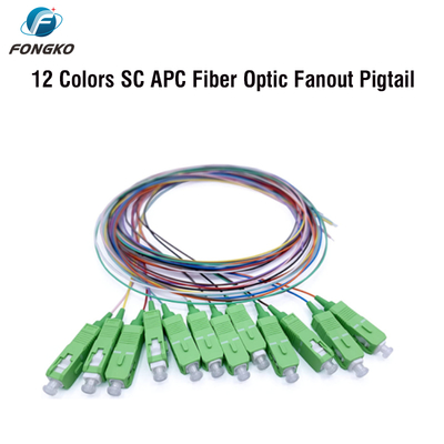 FONGKO 12 Core 0.9mm G652D PVC Optical Fiber Pigtail Buldle Pigtail LC FC SC ST UPC APC Fibre Optic Pigtails
