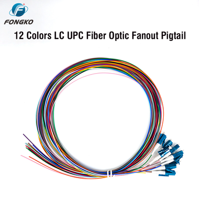 FONGKO 12 Core 0.9mm G652D PVC Optical Fiber Pigtail Buldle Pigtail LC FC SC ST UPC APC Fibre Optic Pigtails
