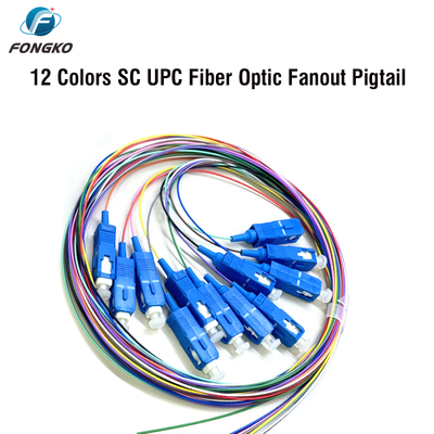FONGKO 12 Core 0.9mm G652D PVC Optical Fiber Pigtail Buldle Pigtail LC FC SC ST UPC APC Fibre Optic Pigtails