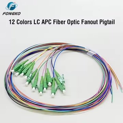 fiber pigtail 12 core 0.9mm G652D PVC fiber pigtail LC FC SC ST UPC APC fiber pigtail