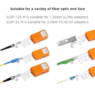 Fiber Optic Cleaning Pen FKEQU-446 CLEP-125-M for LC/MU 1.25mm with 800+ Cleans MINI Type Orange Color Fiber Optic Connector Cleaner