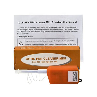 Fiber Optic Cleaning Pen FKEQU-446 CLEP-125-M for LC/MU 1.25mm with 800+ Cleans MINI Type Orange Color Fiber Optic Connector Cleaner