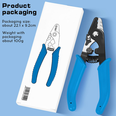 3-Hole Precision Optical Cable Stripper SC Jaw Safety Lock Spring Return Ergonomic Rubber Fiber Optic Stripper