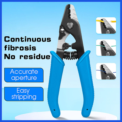 3-Hole Precision Optical Cable Stripper SC Jaw Safety Lock Spring Return Ergonomic Rubber Fiber Optic Stripper