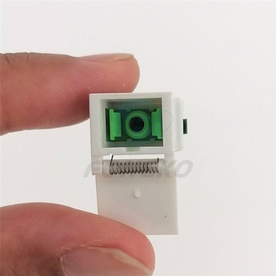 Singlemode Fiber Adapter White Green Shell SC/APC Auto Shutter Adapter with Metal Shrapnel and Temperature Stability ≤0.20dB