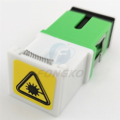 Singlemode Fiber Adapter White Green Shell SC/APC Auto Shutter Adapter with Metal Shrapnel and Temperature Stability ≤0.20dB