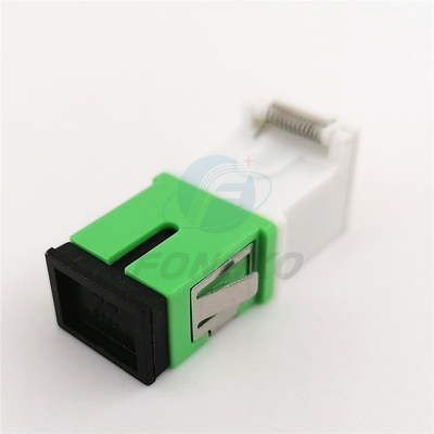 Singlemode Fiber Adapter White Green Shell SC/APC Auto Shutter Adapter with Metal Shrapnel and Temperature Stability ≤0.20dB
