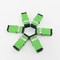 Custom Green Simplex Fiber Optic Adapter Singlemode Sc Apc To Sc Apc