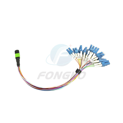 8/12/24 Fiber MTP MPO to LC Fanout Patch Cable for FTTB 0.9mm MPO Connector Type