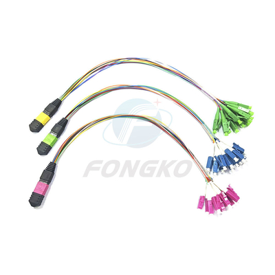 8/12/24 Fiber MTP MPO to LC Fanout Patch Cable for FTTB 0.9mm MPO Connector Type
