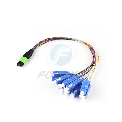 MTP MPO To SC UPC Fiber Optic Fanout Pigtail Patch Cord Single Mode 0.9mm