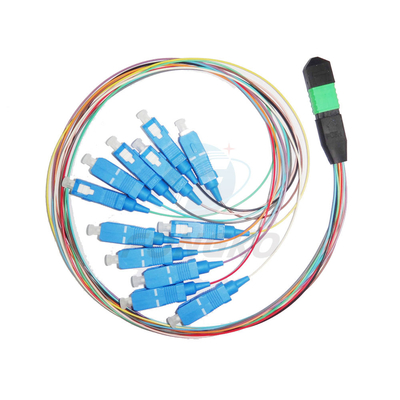 MTP MPO To SC UPC Fiber Optic Fanout Pigtail Patch Cord Single Mode 0.9mm