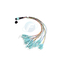 24F MTP To LC OM3 Breakout Pigtail Patch Cord Fanout Cable 0.35m