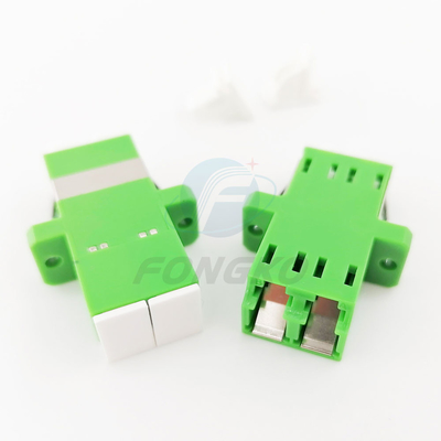 Duplex Single Mode Fiber Optic Adapter With Flange LC APC