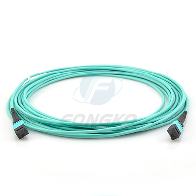 Professional Factory 12 cores  Fiber Optic Patchcord OM3 male MPO Fiber Optic Patch cord